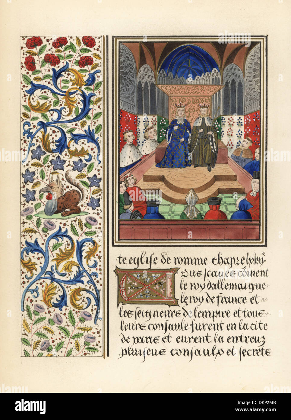 Konferenz von Charles V von Frankreich und Karl IV. von Böhmen, 1378. Stockfoto
