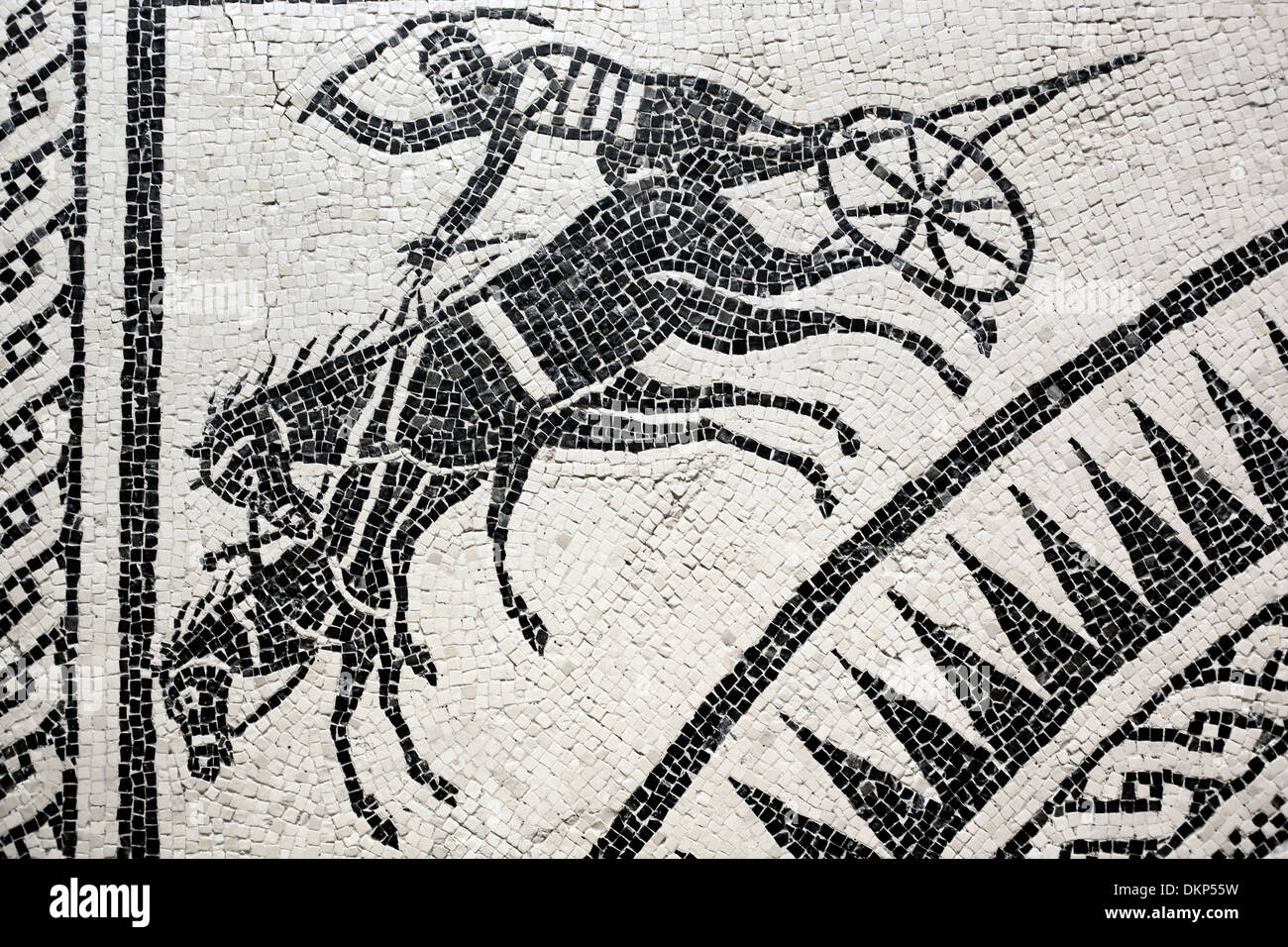 Mosaik-Fußboden (2. Jahrhundert), Archäologisches Nationalmuseum, Taranto, Apulien, Italien Stockfoto