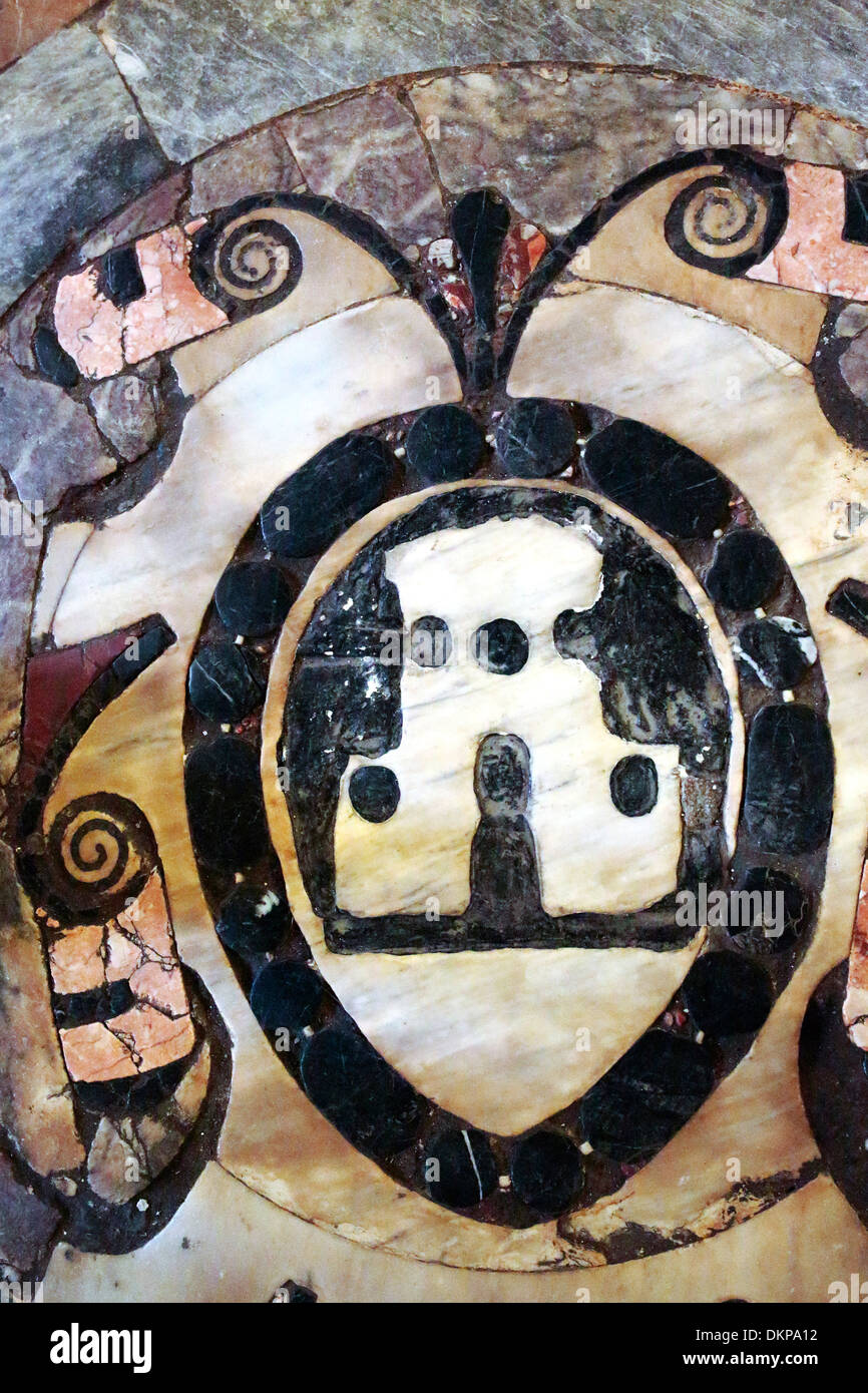 Bodenmosaik, Kathedrale, Ortygia, Syrakus, Sizilien, Italien Stockfoto