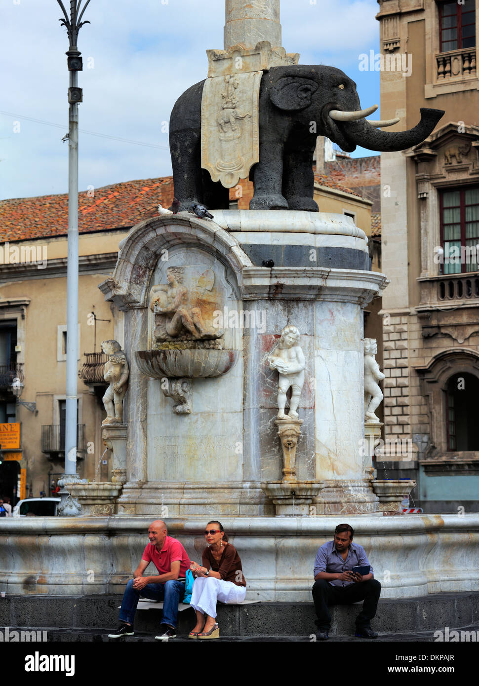 u Liotru, Wahrzeichen der Stadt Catania, Sizilien, Italien Stockfoto