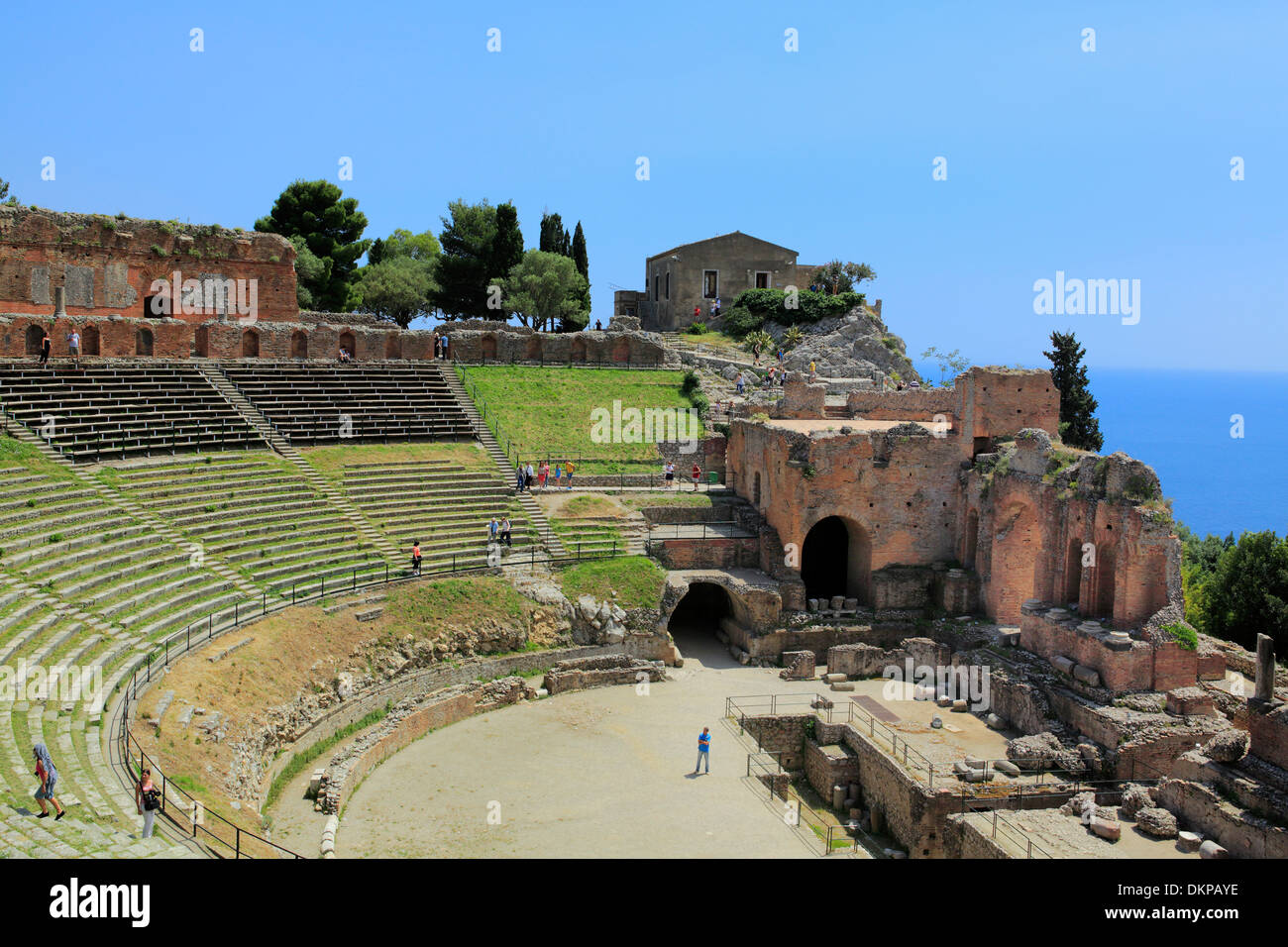 Antike Theater, Taormina, Sizilien, Italien Stockfoto