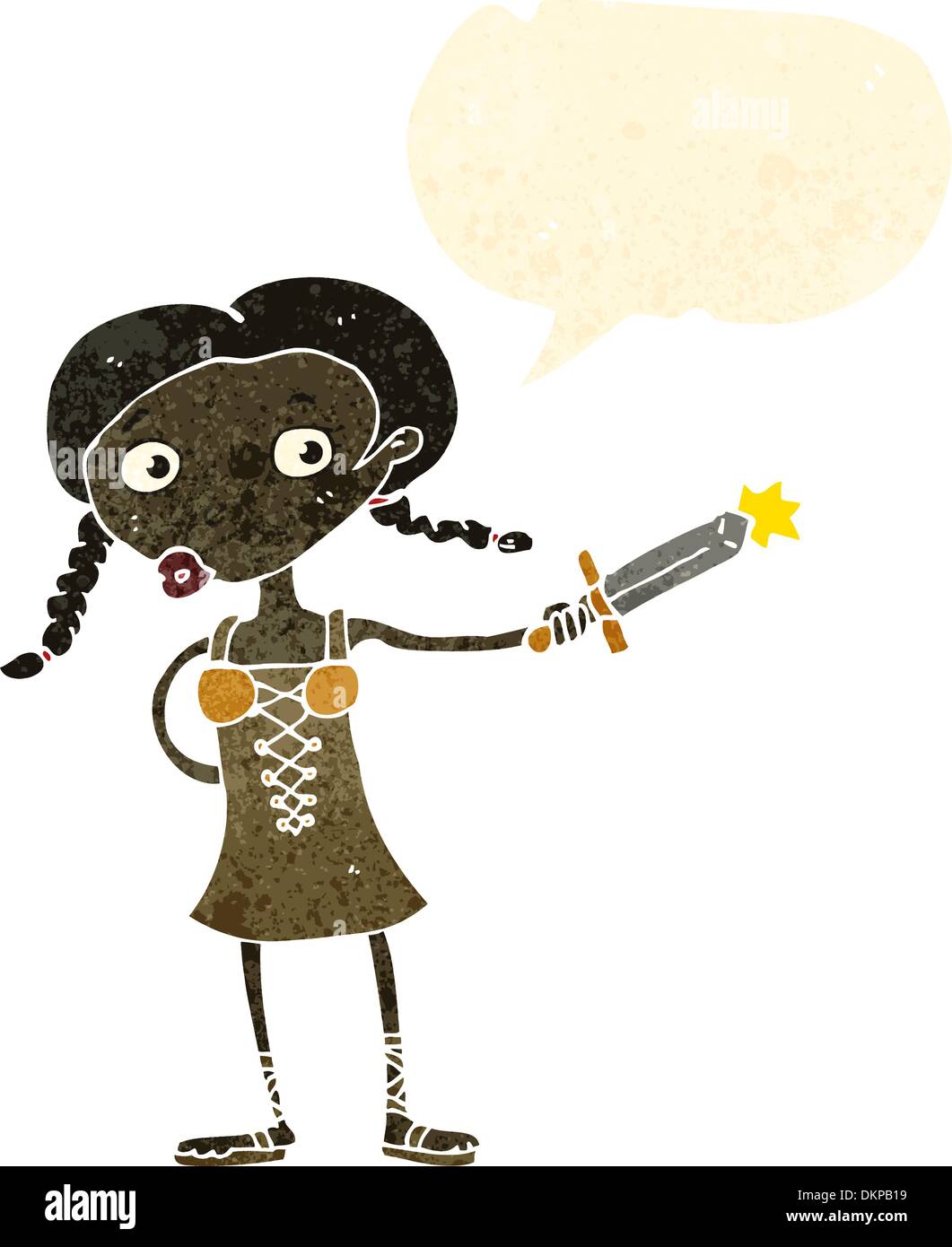 Retro-Cartoon mit Textur. Isolated on White. Stock Vektor