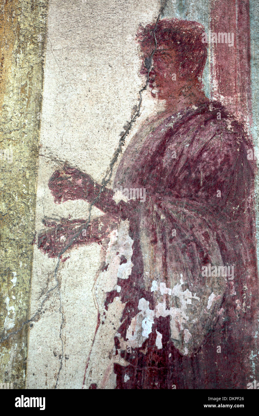 Antike Wandmalerei, Pompeji, Kampanien, Italien Stockfoto