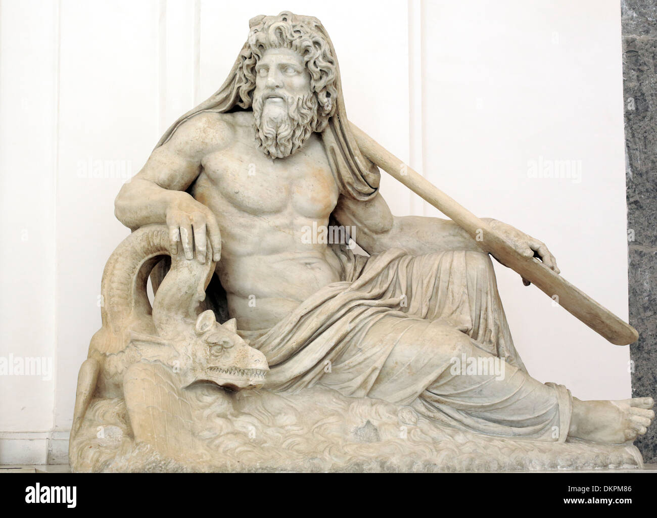 Statue der Fluss Gottheit (2. Jahrhundert), das Archäologische Nationalmuseum, Neapel, Kampanien, Italien Stockfoto