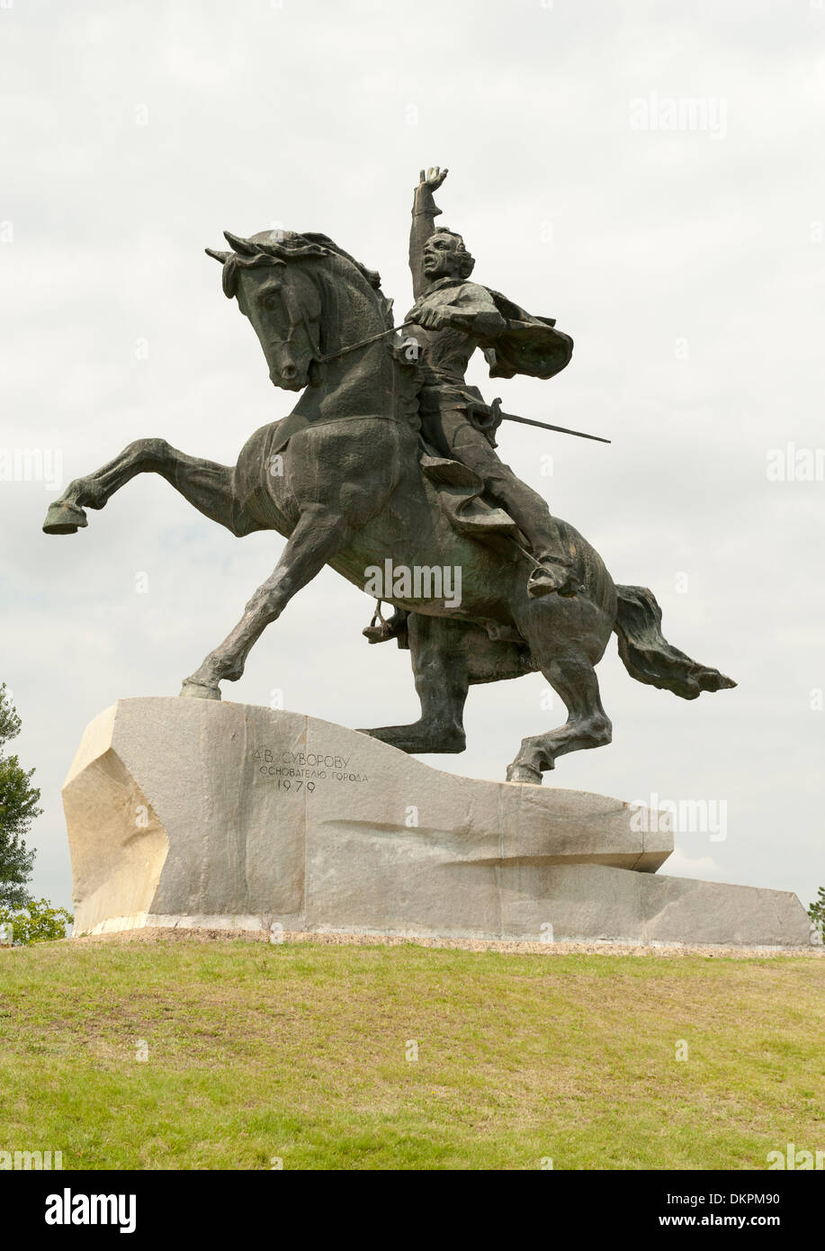 Denkmal für Alexander Suvorov in Tiraspol, Hauptstadt von Transnistrien. Stockfoto