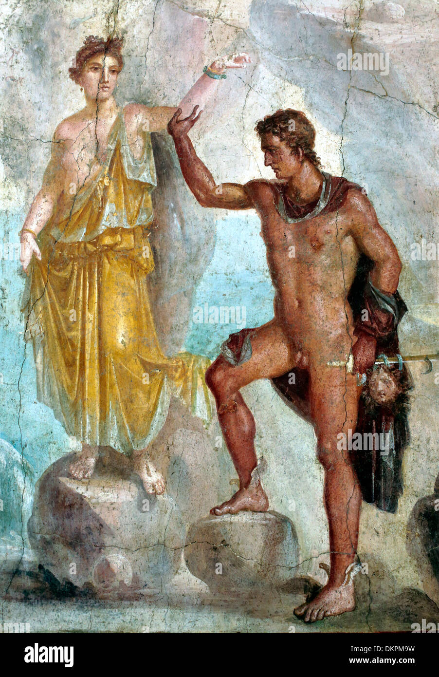 Perseus befreit Andromeda, römischen Fresko aus Pompeji, Archäologisches Nationalmuseum Neapel, Kampanien, Italien Stockfoto