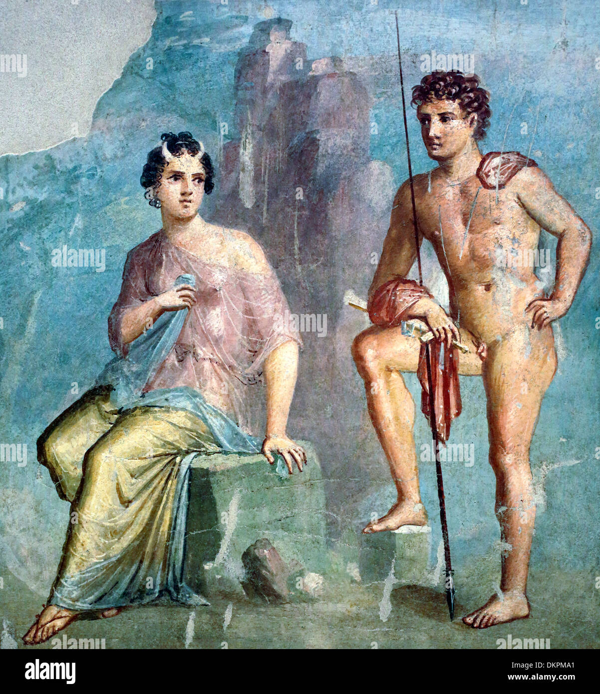 Argos bewacht die Nymphe Io, römischen Fresko aus Pompeji, Archäologisches Nationalmuseum Neapel, Kampanien, Italien Stockfoto