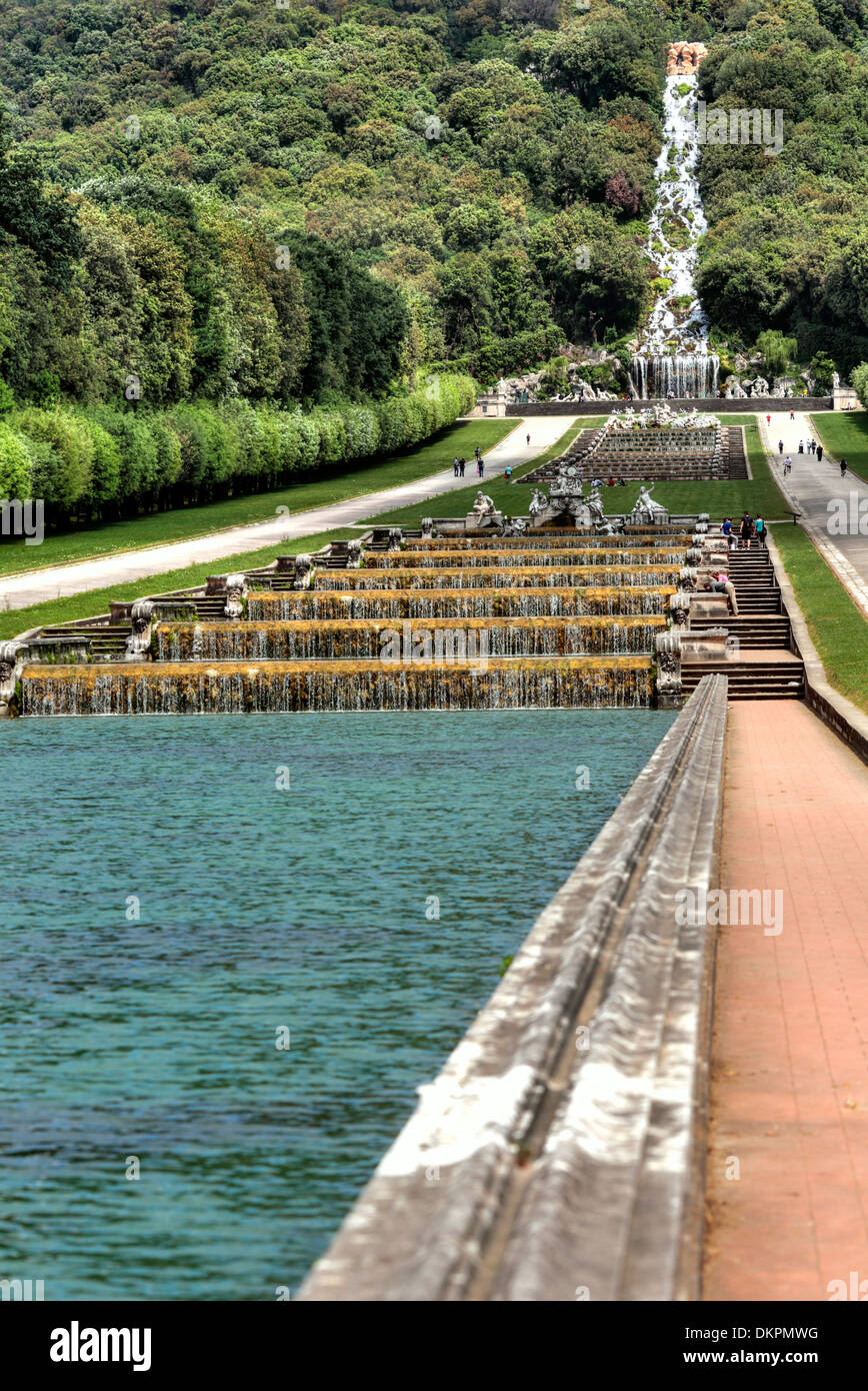 Kaskade, königlichen Palast von Caserta, Kampanien, Italien Stockfoto