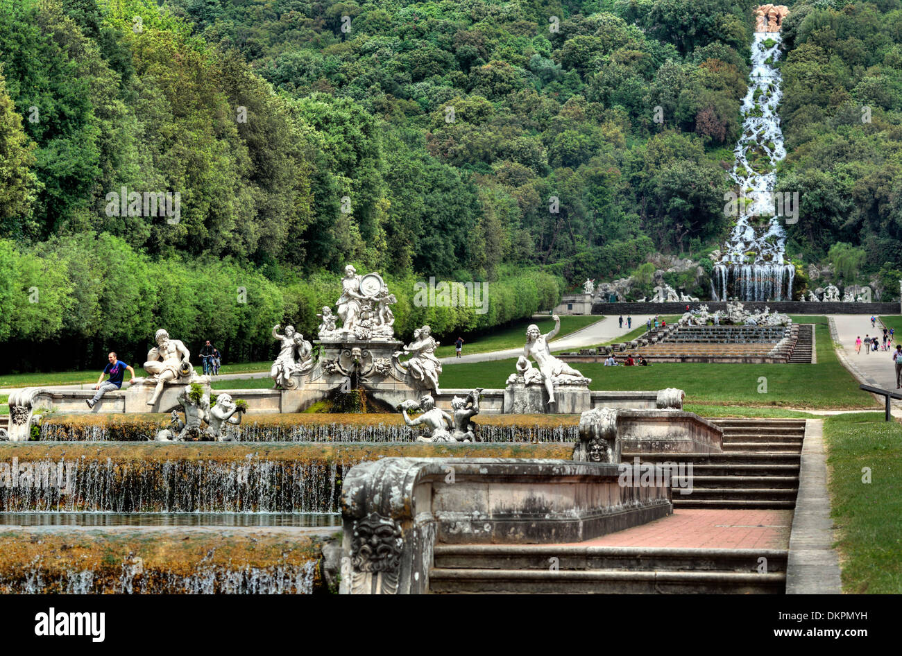 Kaskade, königlichen Palast von Caserta, Kampanien, Italien Stockfoto