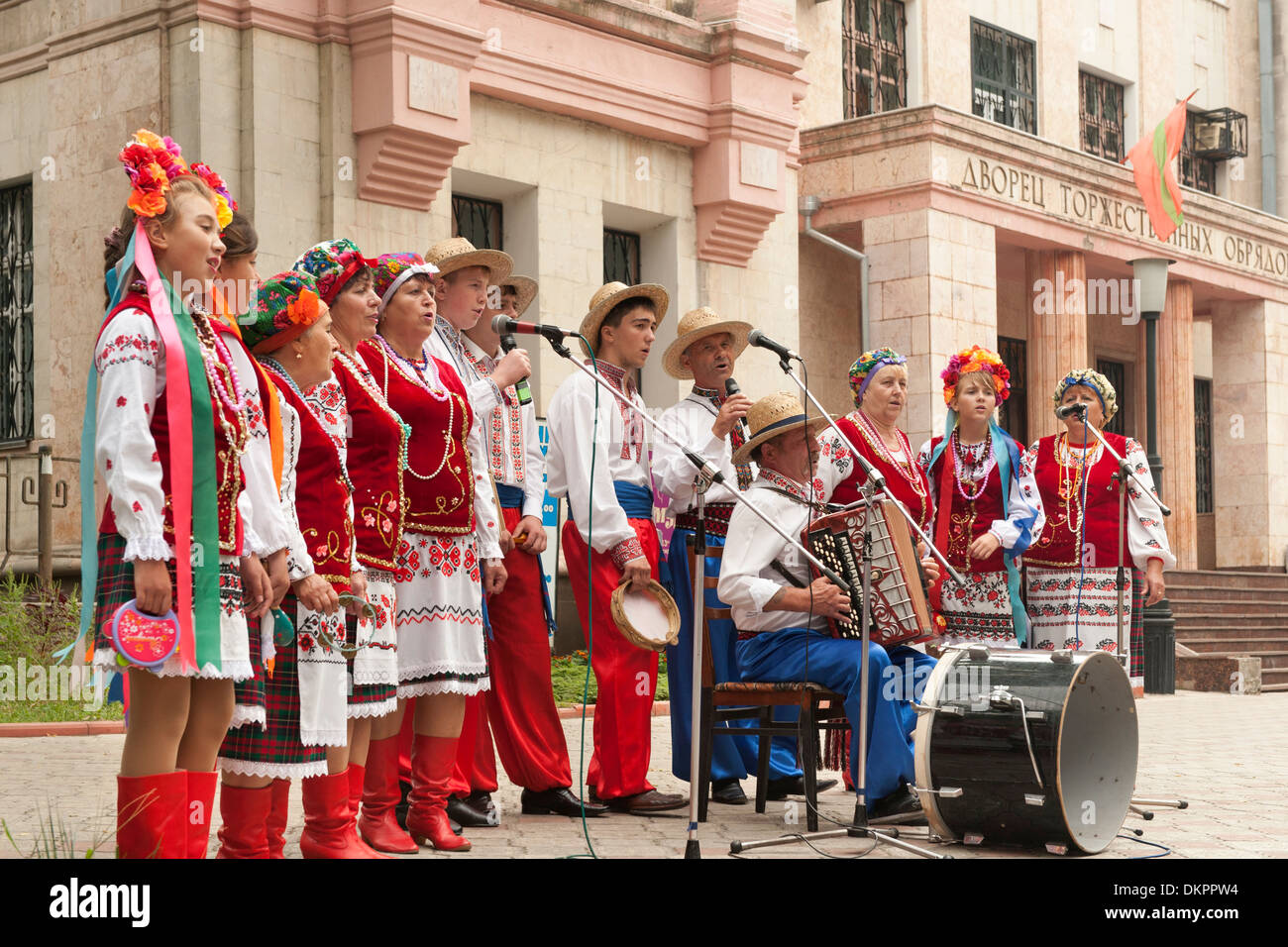 Unabhängigkeitstag (2. September) Feierlichkeiten in Tiraspol, Hauptstadt von Transnistrien. Stockfoto