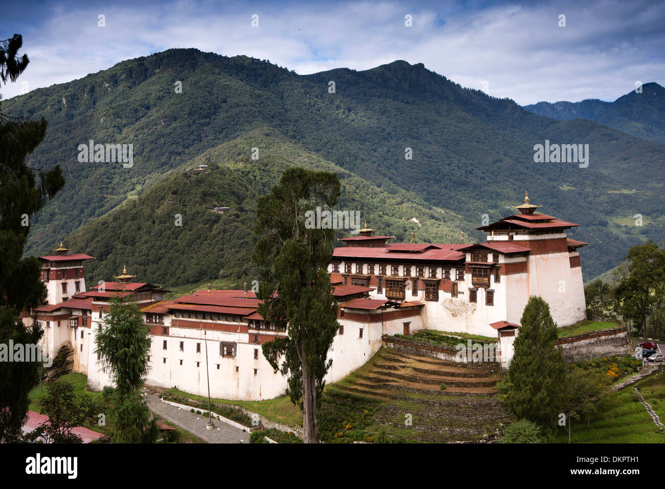 Bhutan, Trongsa Dzong und Gebet Rathausturm Stockfoto