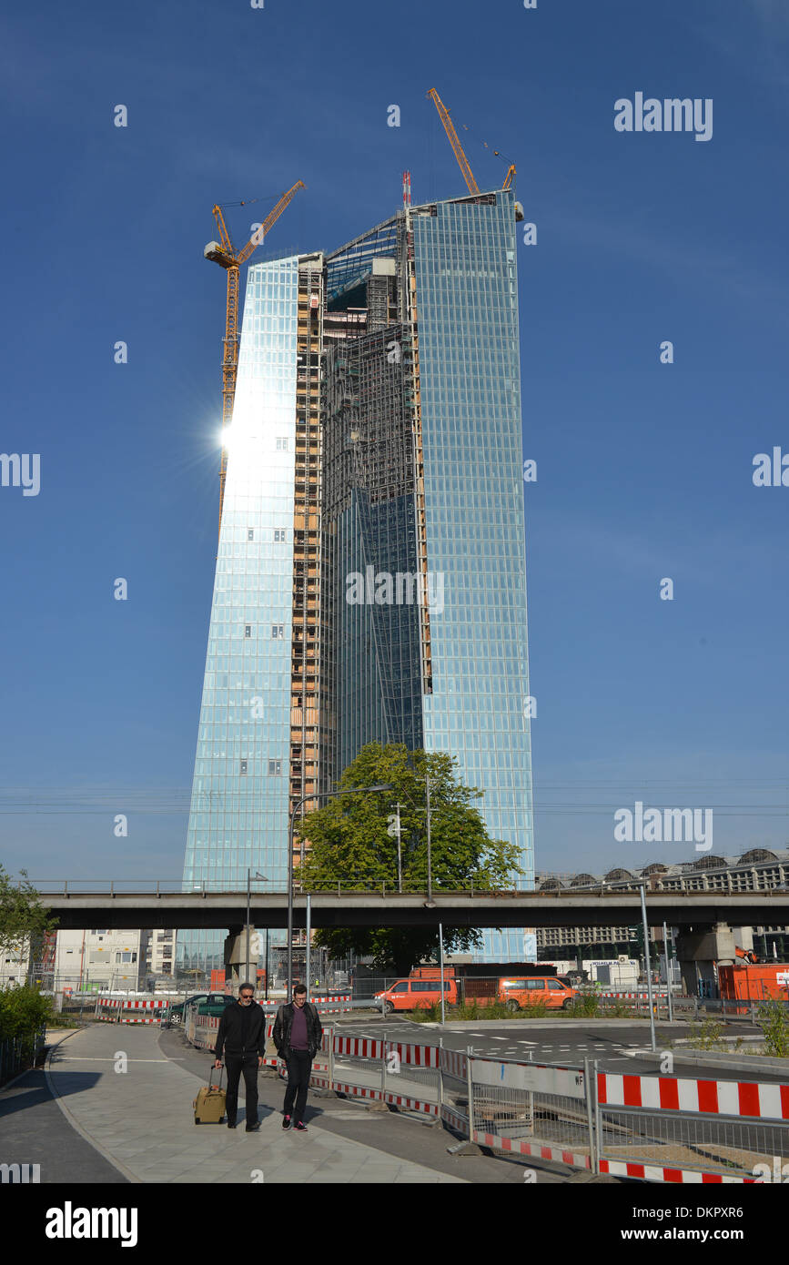 Neubau Europaeische Zentralbank EZB, Ostend, Frankfurt Am Main, Hessen, Deutschland / Europäische Stockfoto
