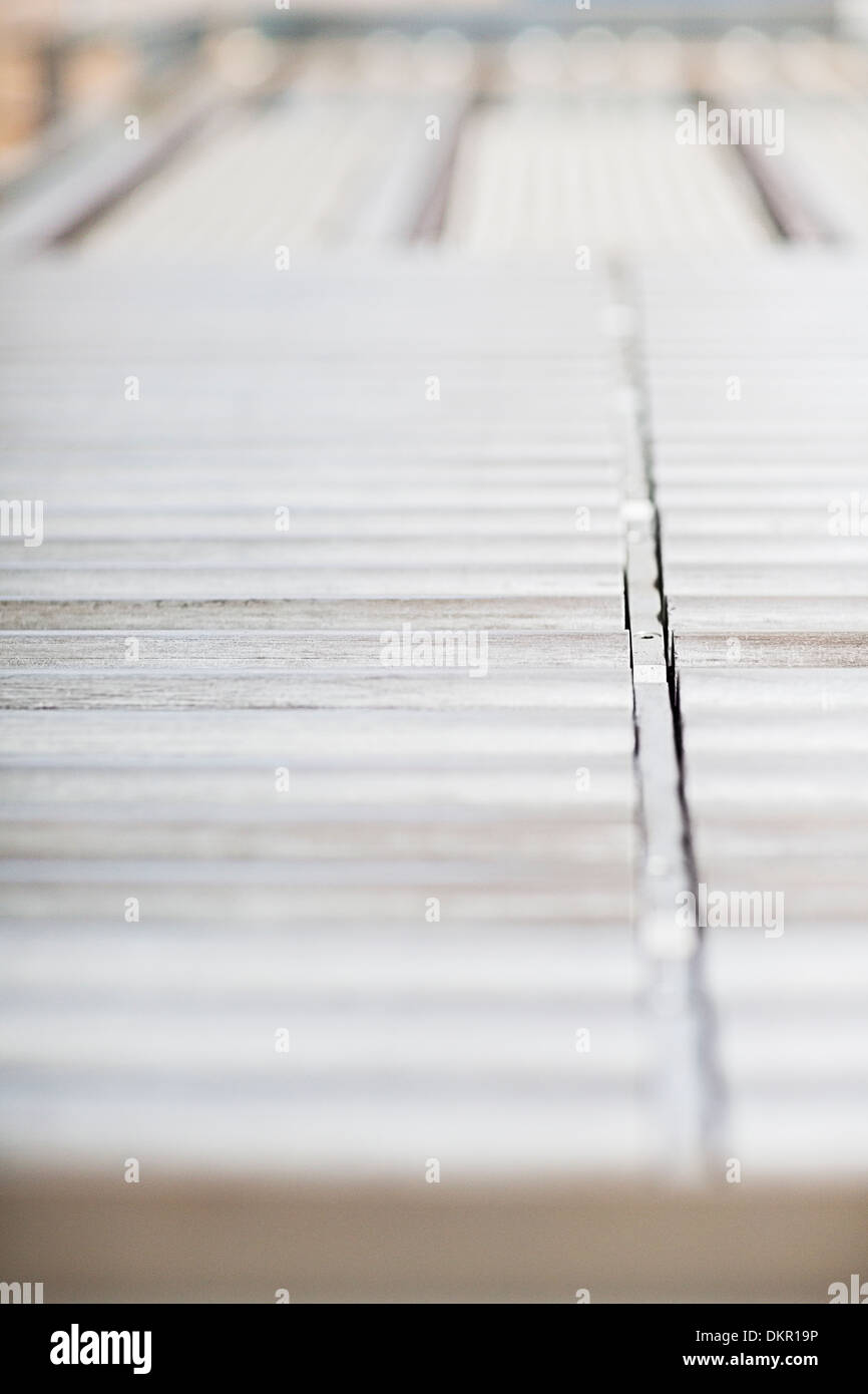 Nahaufnahme des Förderbandes in Fabrik Stockfoto