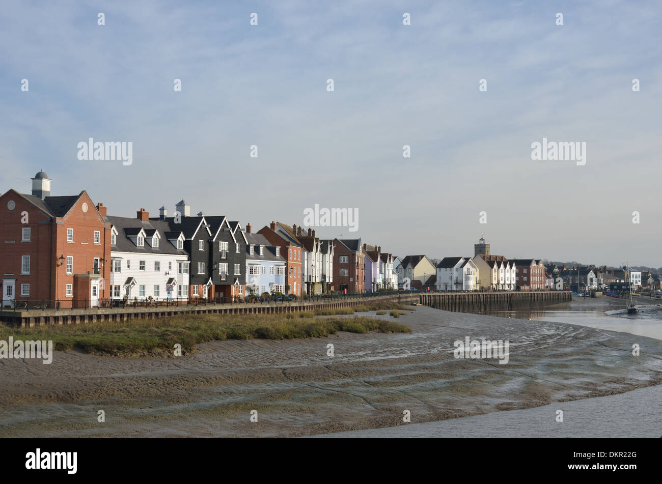 Häuserreihe am Wivenhoe Essex uk Stockfoto