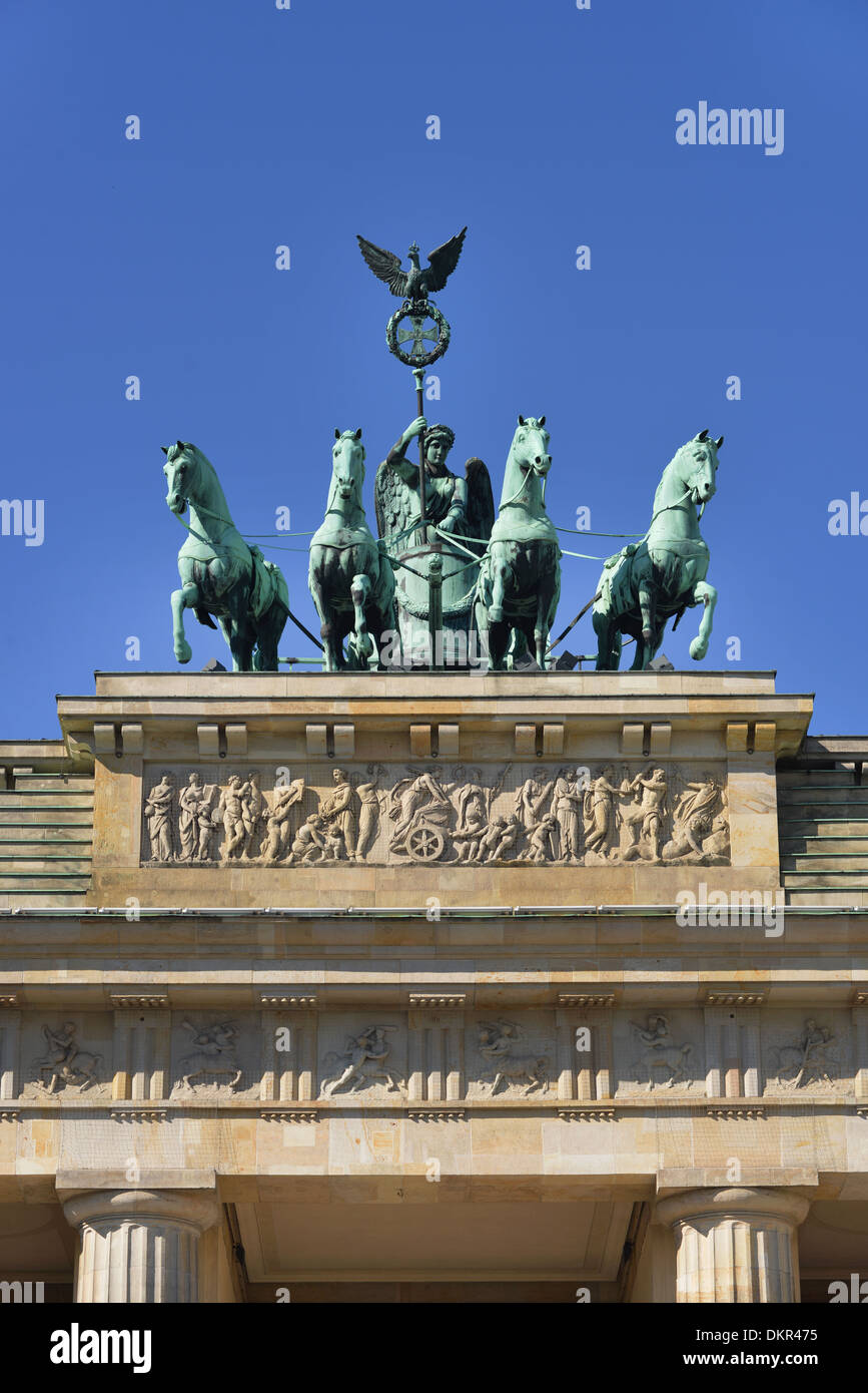 Quadriga, Brandenburger Tor, Pariser Platz, Mitte, Berlin, Deutschland Stockfoto