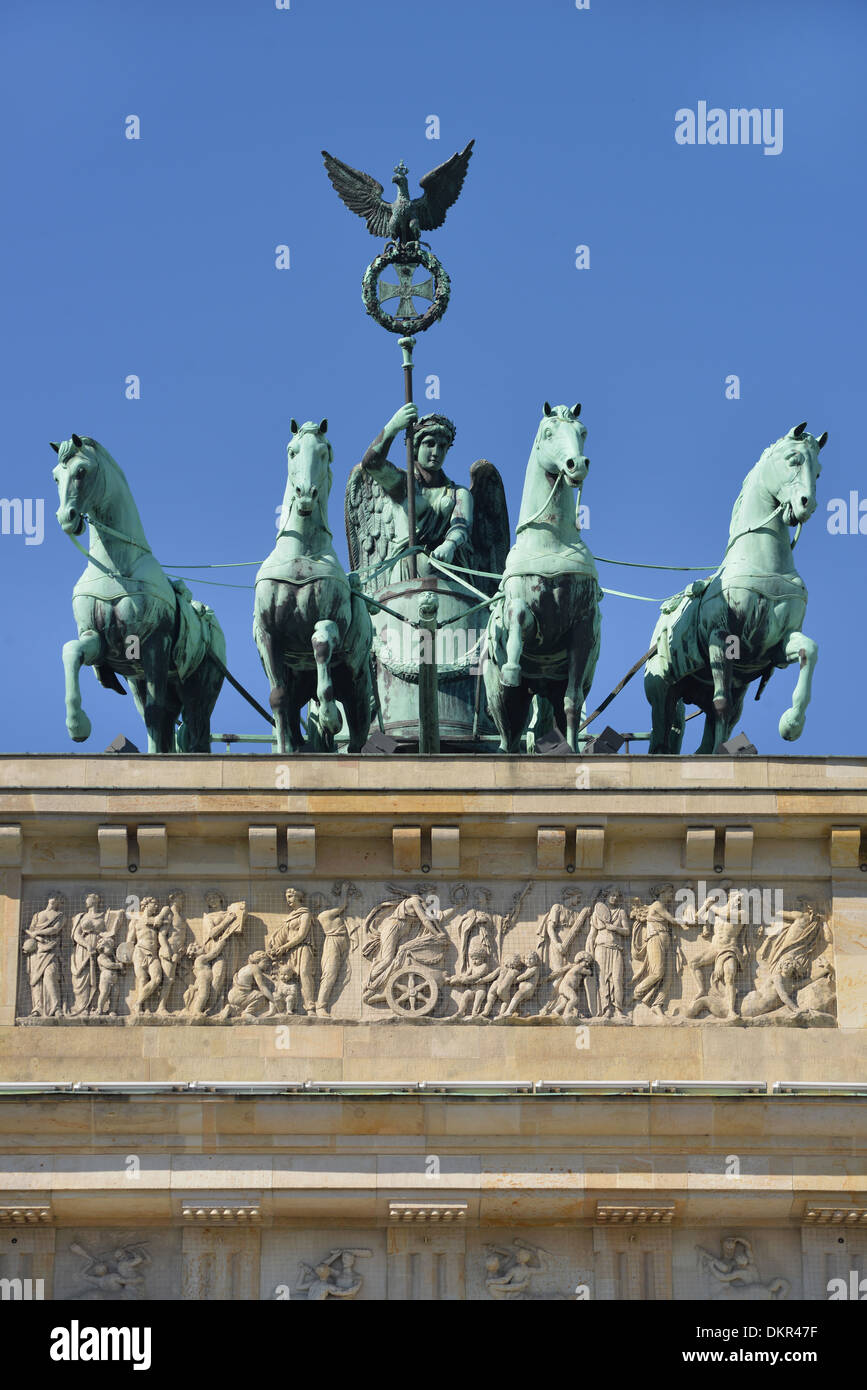 Quadriga, Brandenburger Tor, Pariser Platz, Mitte, Berlin, Deutschland Stockfoto