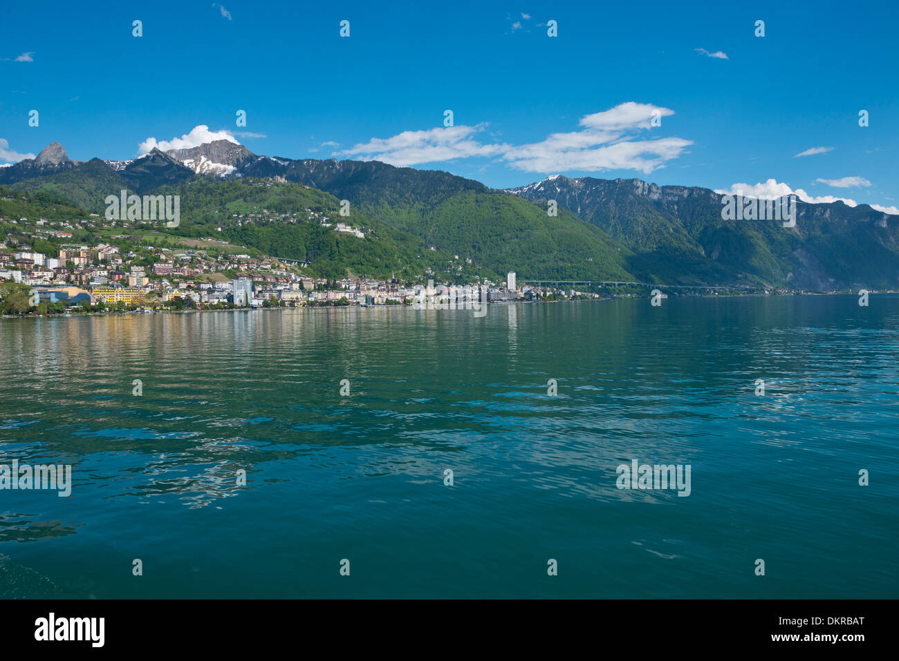 Schweiz, Europa, Stadt, Stadt, Haus, Haus, Gebäude, See, Genfer See, Leman, Lac Léman, Landschaft, Landschaft, Waadt, Montreux Stockfoto