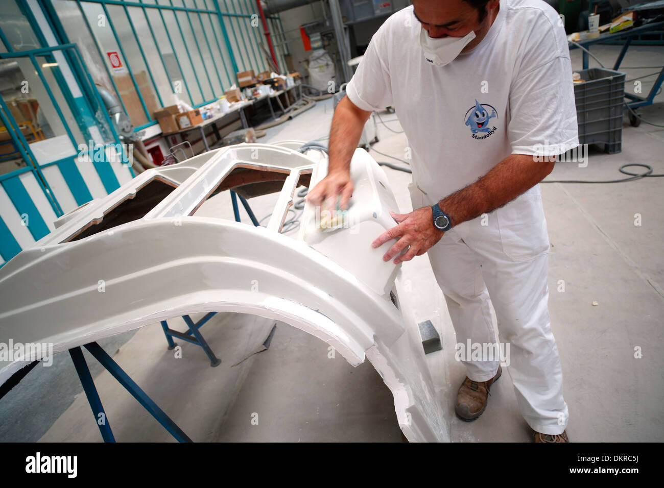 Riva Yachten super im Bau der Fabrik in Sarnico, Italien. Stockfoto