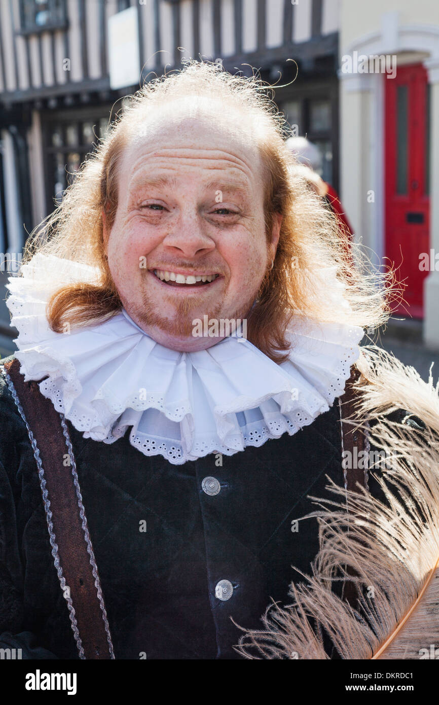 England, Warwickshire, Stratford-upon-Avon, des Shakepeare Birthday Parade, Porträt von Shakespeare-Charakter Stockfoto