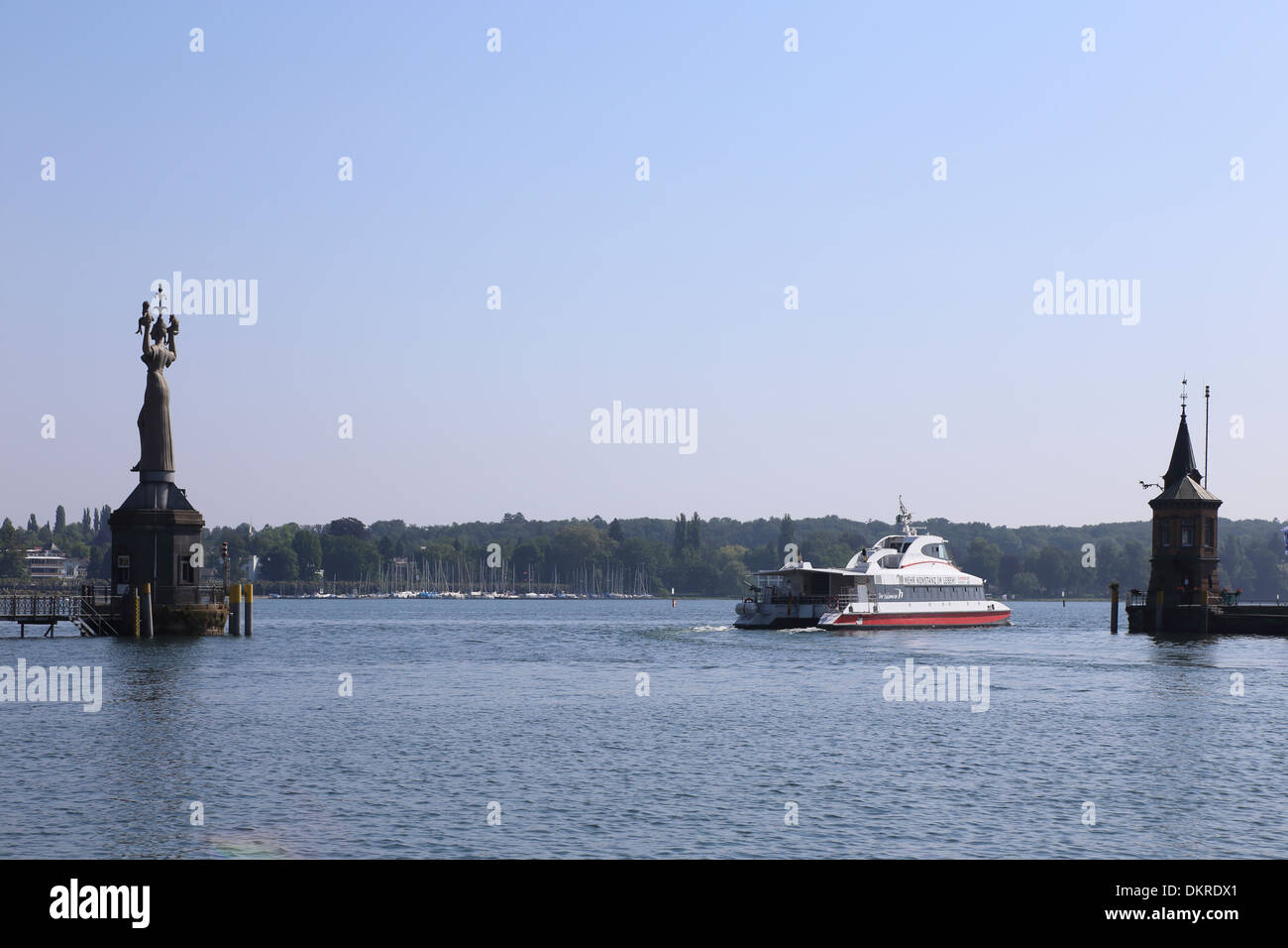 Hafeneinfahrt Konstanz am Bodensee Stockfoto