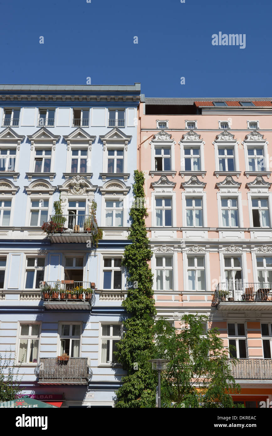 Altbauten, Oderberger Straße, Prenzlauer Berg, Berlin, Deutschland Stockfoto