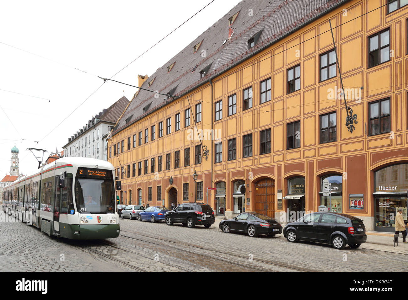 Augsburger Maximilianstraße Stadtpalast der Fugger Stockfoto