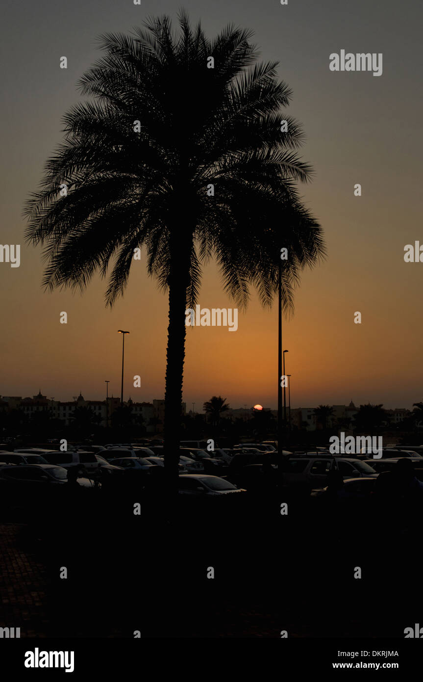 Sonnenuntergang in Dubai, Vereinigte Arabische Emirate Stockfoto