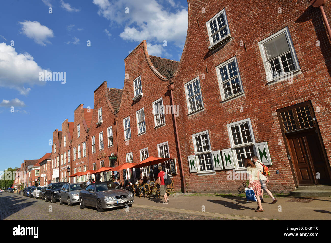 Historische Haeuser, Mittelstraße, Hollaendisches Viertel, Potsdam, Brandenburg, Deutschland / Holländisches, Häuser Stockfoto