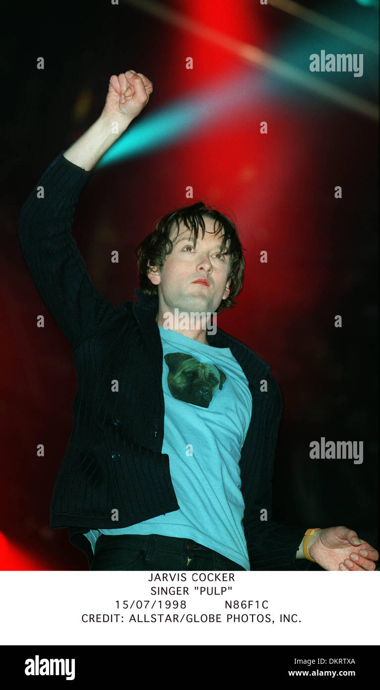 JARVIS COCKER. SÄNGER '' PULP''.15/07/1998.N86F1C. Stockfoto