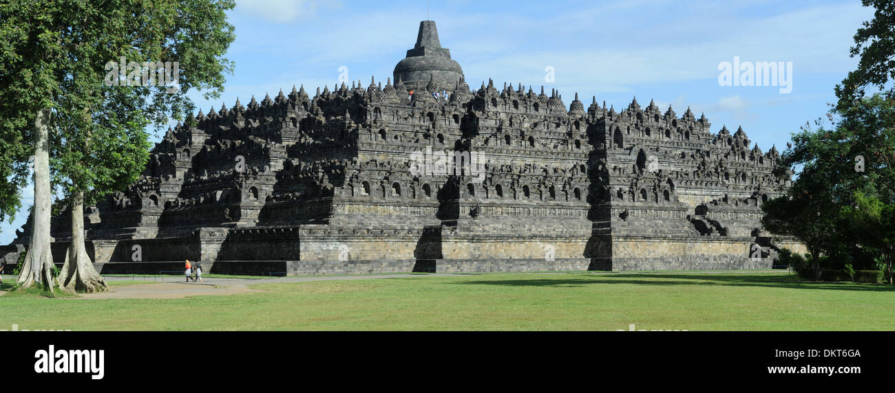 Asien, Indonesien, Java, Borobudur, Buddhismus, Tempel, Kultur, Stupa, Wiese Stockfoto