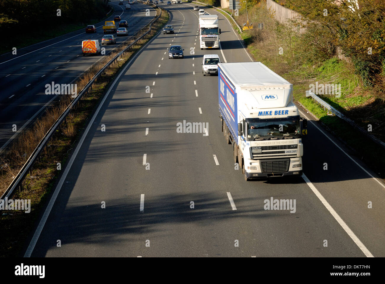 Maidstone, Kent, England. Verkehr auf der M20 in Aylesford Stockfoto