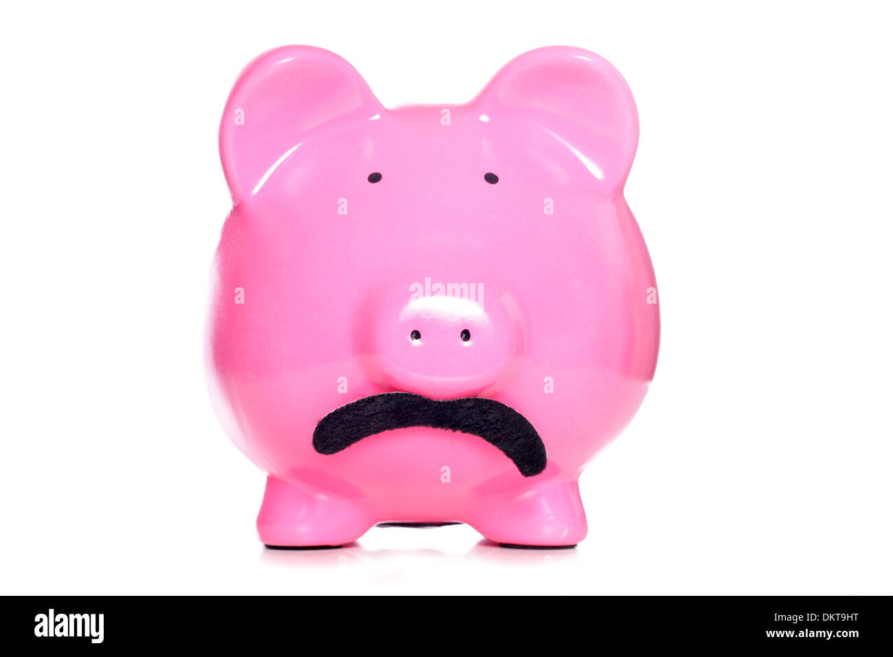 Piggy Bank tragen gefälschte Schnurrbart Studio Ausschnitt Stockfoto