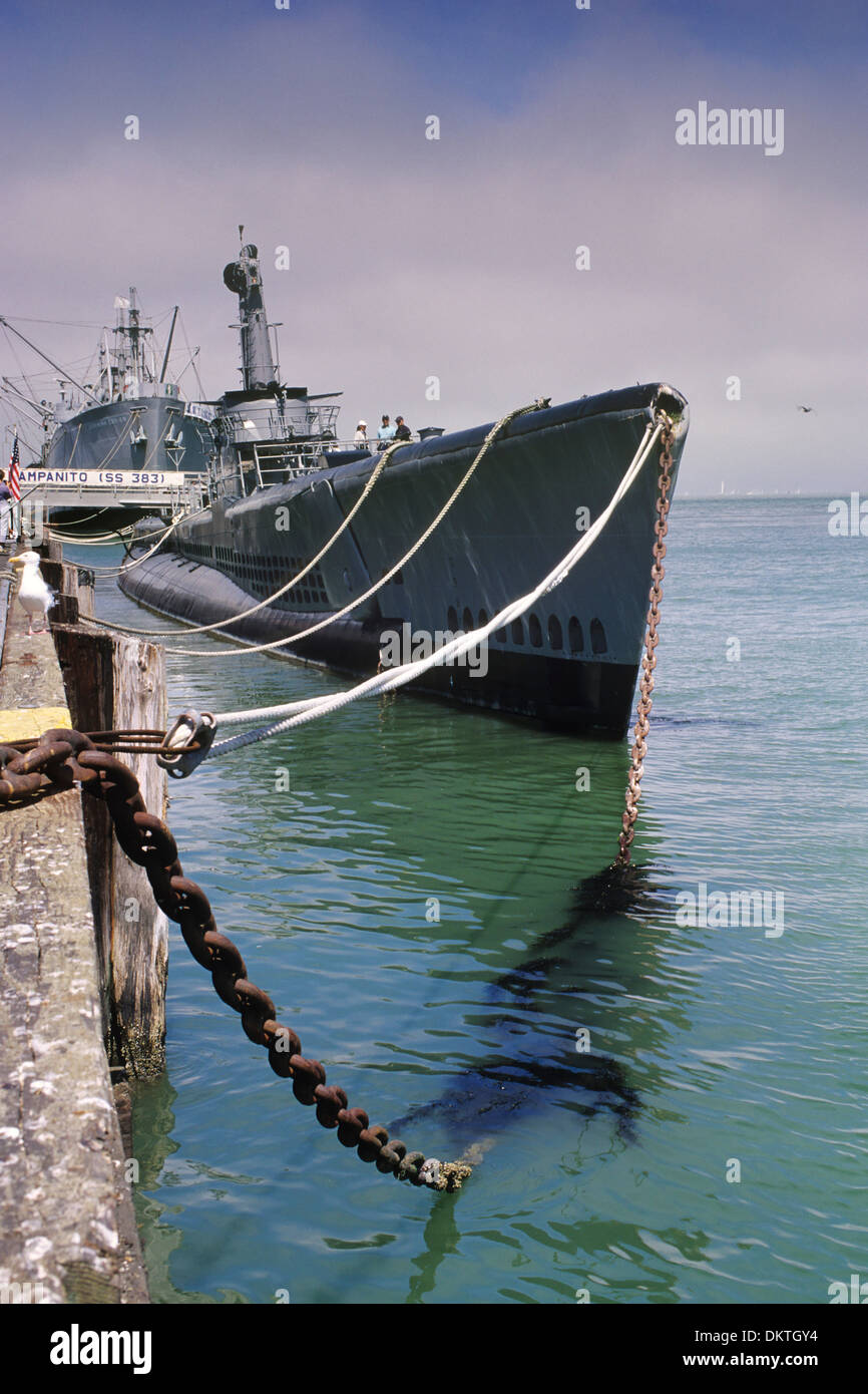 USS Pampanito, dem zweiten Weltkrieg u-Boot in der Nähe von San Francisco, San Francisco, Kalifornien Stockfoto