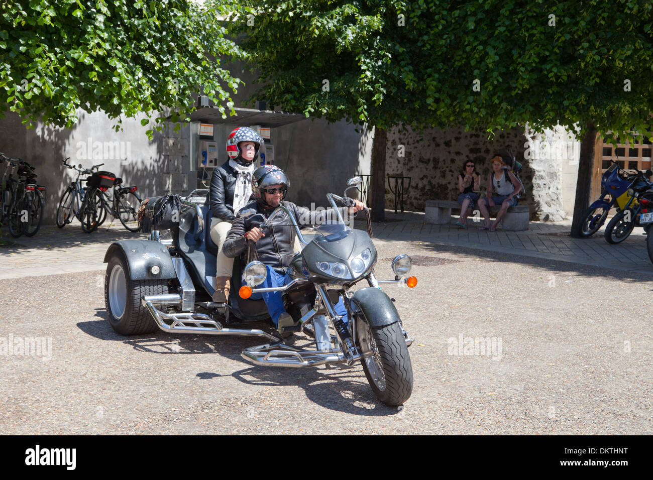 Motorrad Dreiräder in der Stadt Amboise, Frankreich Stockfoto
