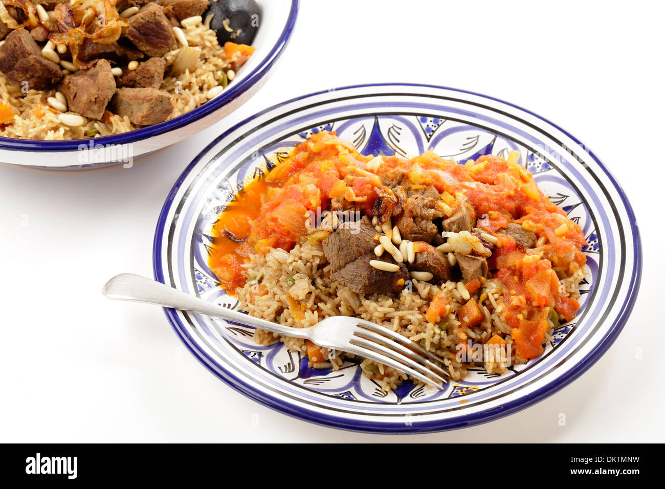 Eine traditionelle Saudi-arabische oder arabischen Golf Kabsa Tiermehl, Stockfoto