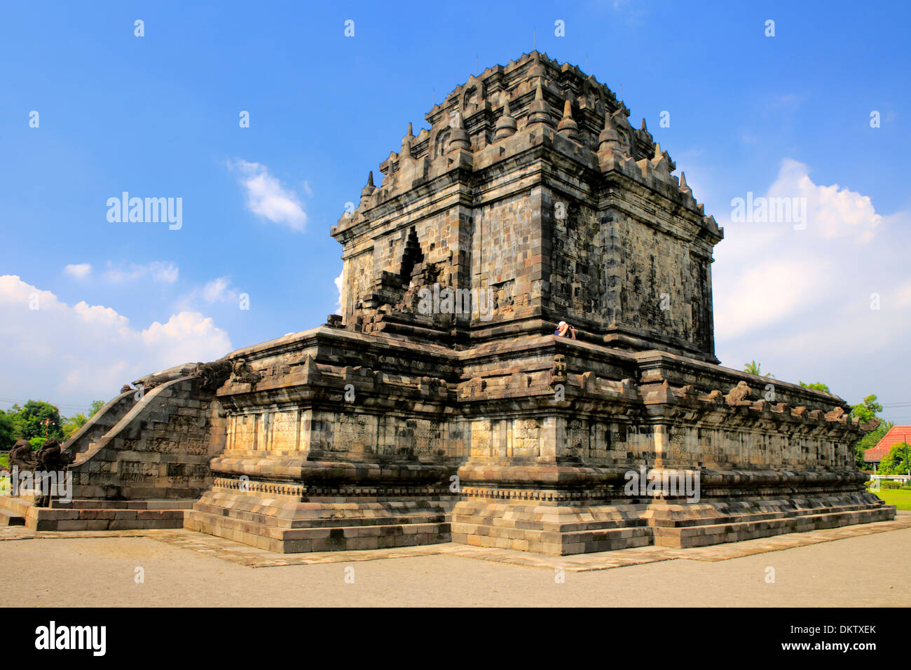 Candi, Mahayana buddhistische Tempel (8. Jahrhundert), Mendut, in der Nähe von Magelang, Java, Indonesien Stockfoto