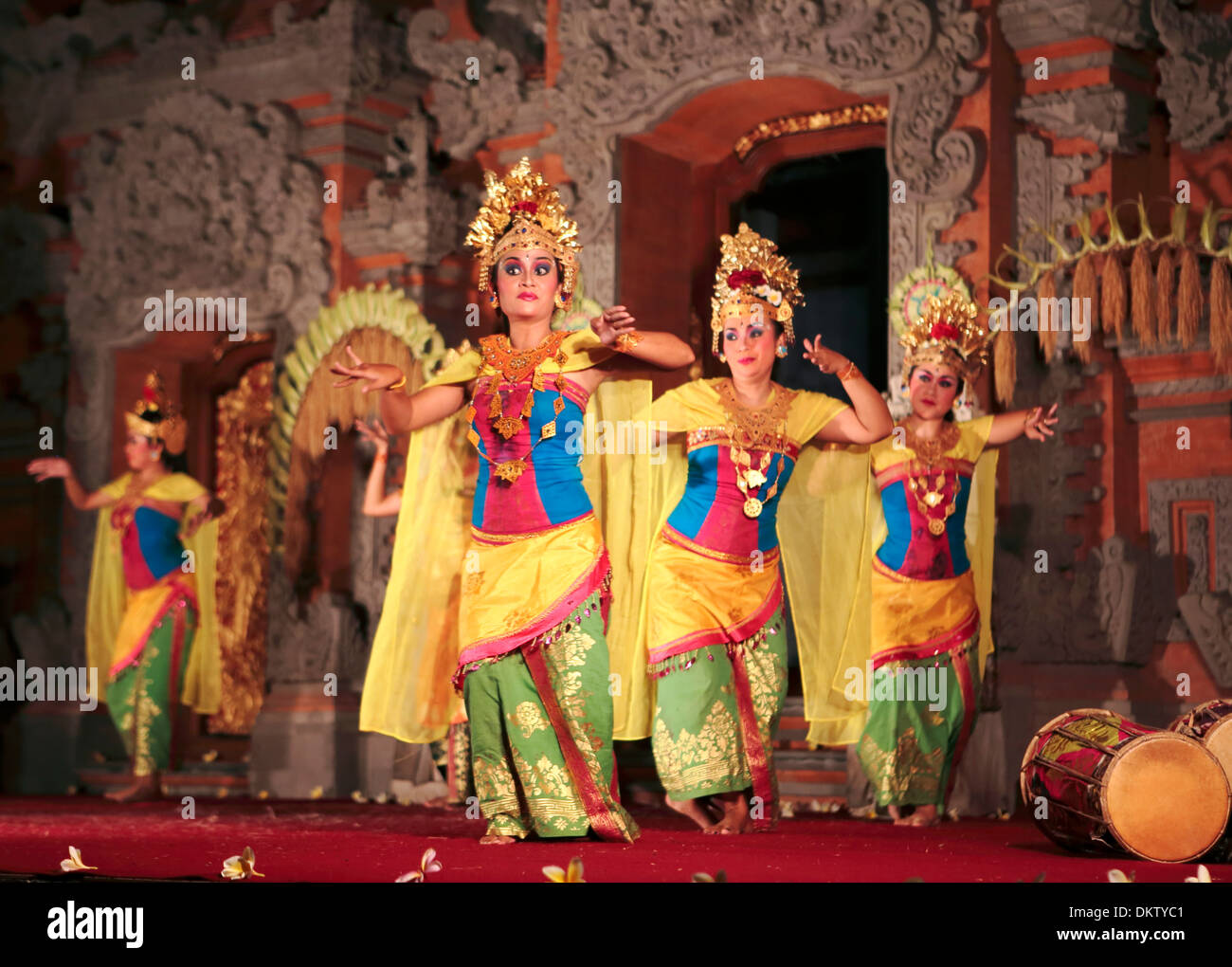 Traditionelle Tänze in Ubud Palast, Ubud, Bali, Indonesien Stockfoto