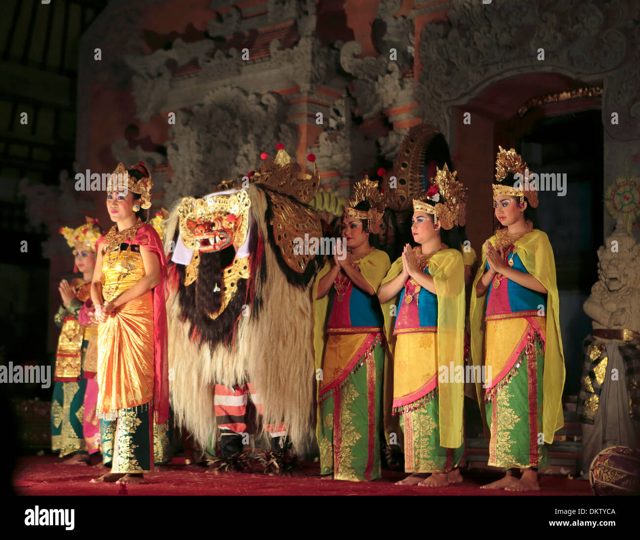 Traditionelle Tänze in Ubud Palast, Ubud, Bali, Indonesien Stockfoto