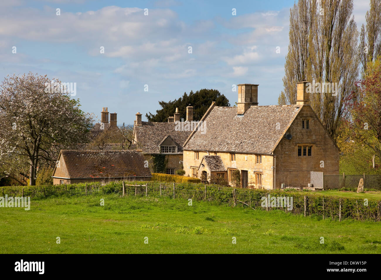 Auf dem Land in dem kleinen Dorf Aston subedge in der Nähe von Chipping Campden, Gloucestershire, England. Stockfoto