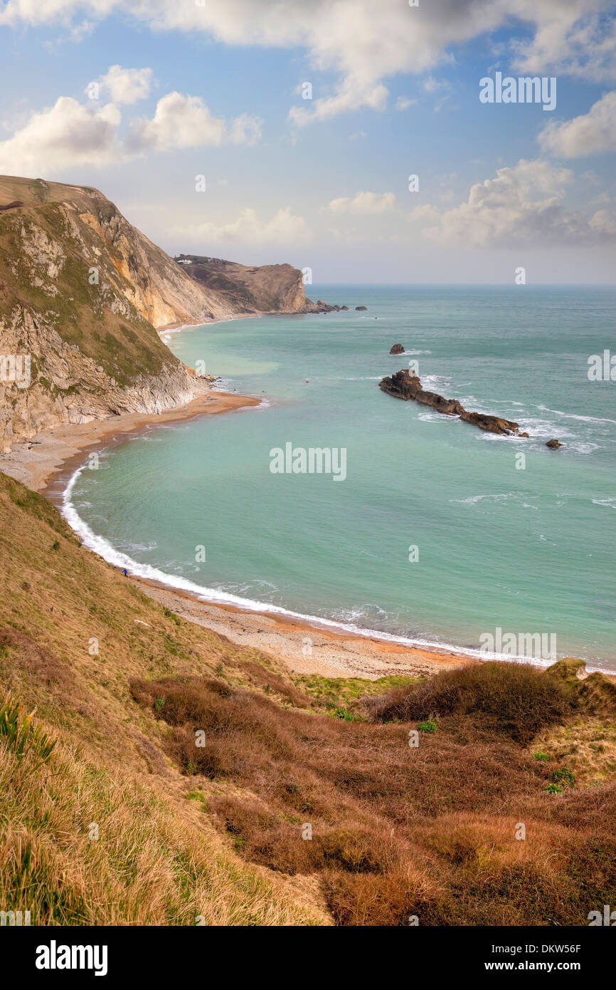 Mann o Krieg Bucht in der Nähe von Durdle Door an der Jurassic Küste, Dorset, England. Stockfoto