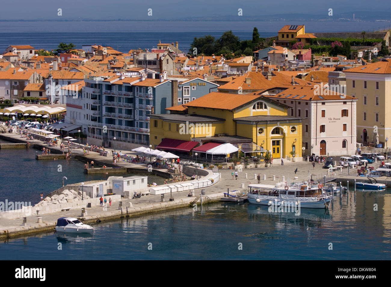 Adria, außen, Ansicht, Europa, Istrien, malerische Küste, Meer, Dorf, Piran, Slowenien, Slowenisch Stockfoto