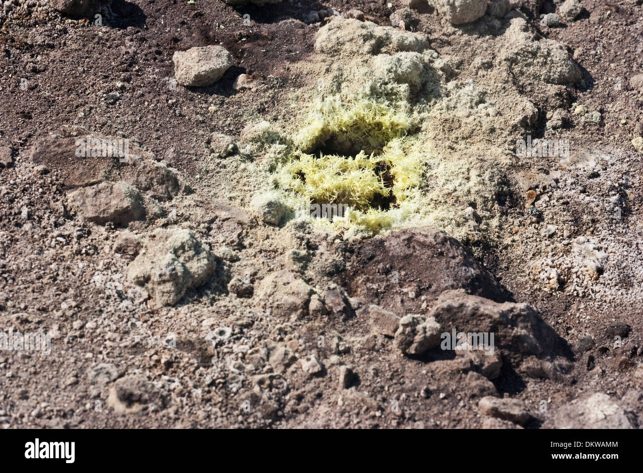 Nisyros Nissyros Ablagerung Caldera Dodekanischen Formen Formen gas Gase Rock Rock formationen Griechenland Europa Insel Krater Krater Stockfoto