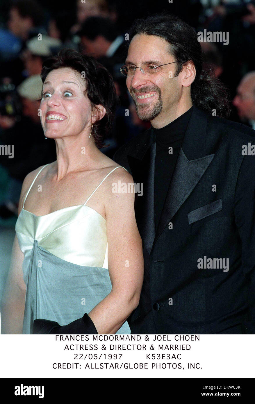 FRANCES MCDORMAND & JOEL CHOEN. SCHAUSPIELERIN & DIREKTOR & MARRIED.22/05/1997.K53E3AC. Stockfoto