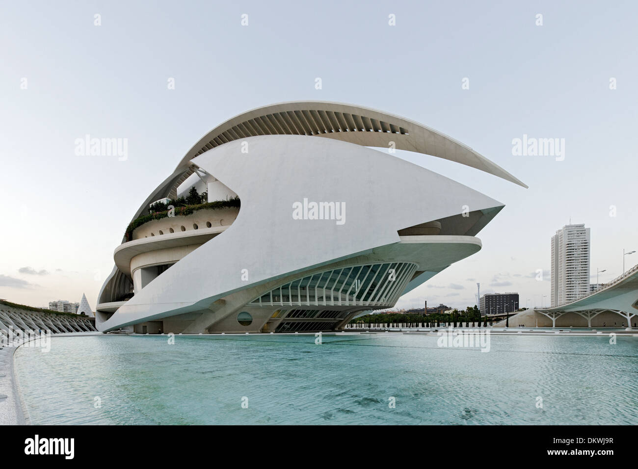 Palau de Les Arts Reina Sofia, Oper, Architekt Santiago Calatrava, Ciudad de Las Artes y de Las Ciencias, Valencia, Spanien Stockfoto