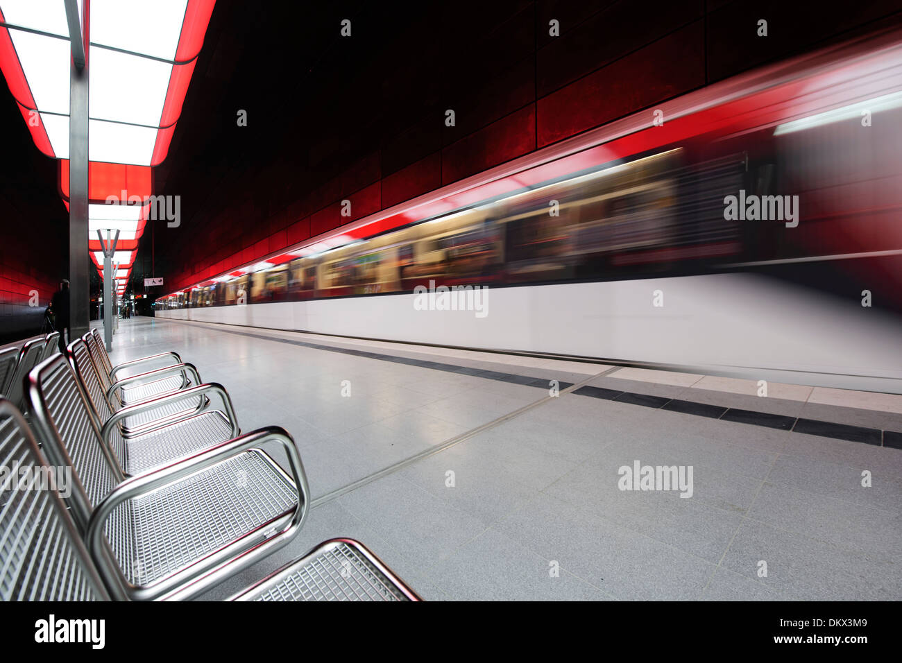 U4 Bahn Haltestelle HafenCity Universität, Hamburg, Deutschland Stockfoto