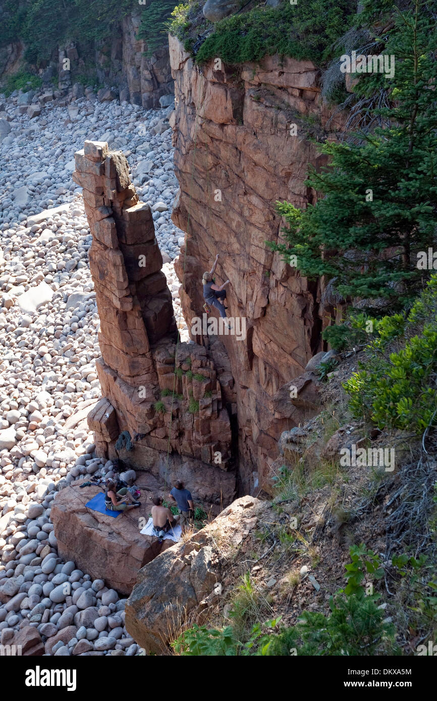 Bergsteiger, Acadia National Park, Maine Stockfoto