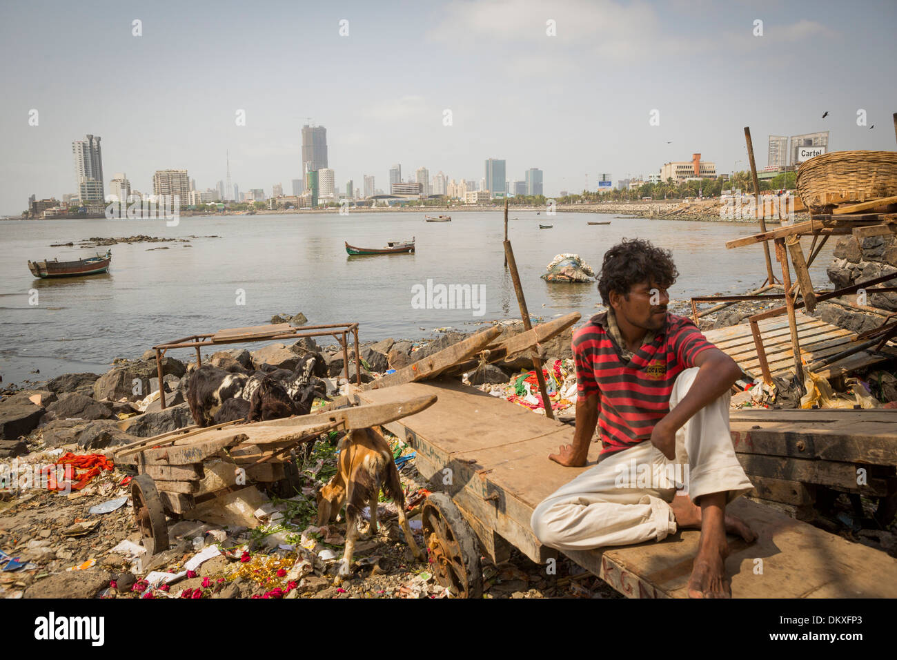 Mumbai (Bombay), Indien in der Nähe von Haji Ali Dargah Mosque Stockfoto