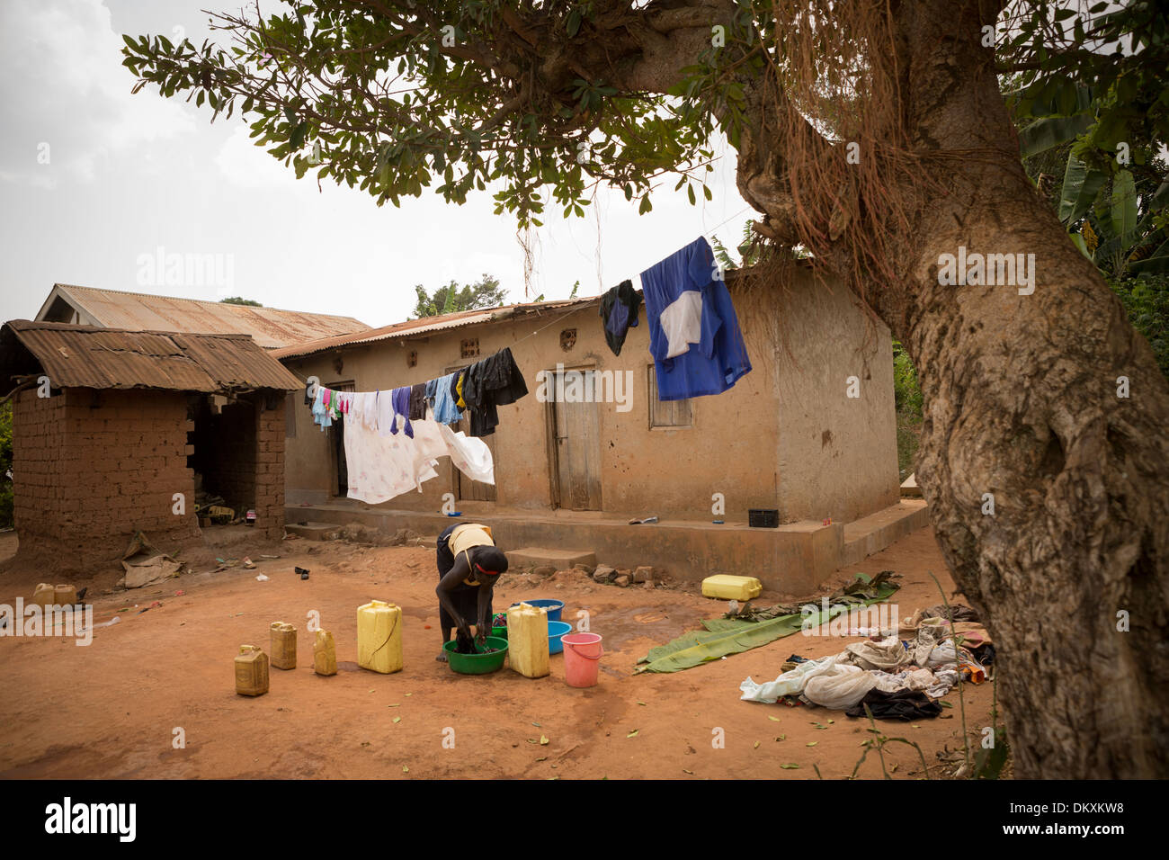 Äußere Einfamilienhaus in Gombe, Uganda, Ostafrika. Stockfoto