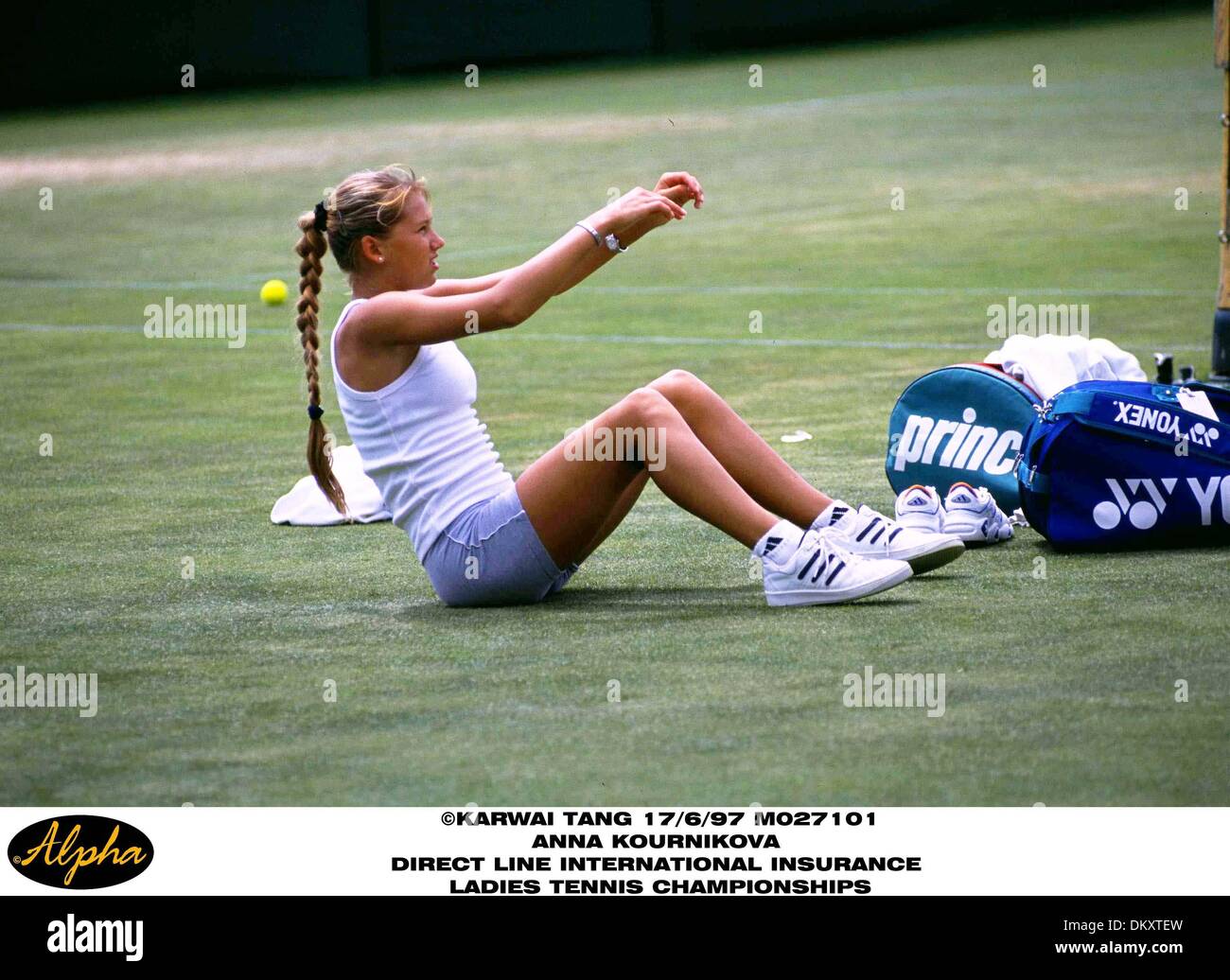 17. Juni 1997 besucht - London, ENGLAND - 17.06.97 ANNA KOURNIKOVA '' die direkte Linie internationale Versicherung Damen TENNIS CHAMPIONSHIPS ''. GLAMFITNESS (Kredit-Bild: © Globe Photos/ZUMAPRESS.com) Stockfoto
