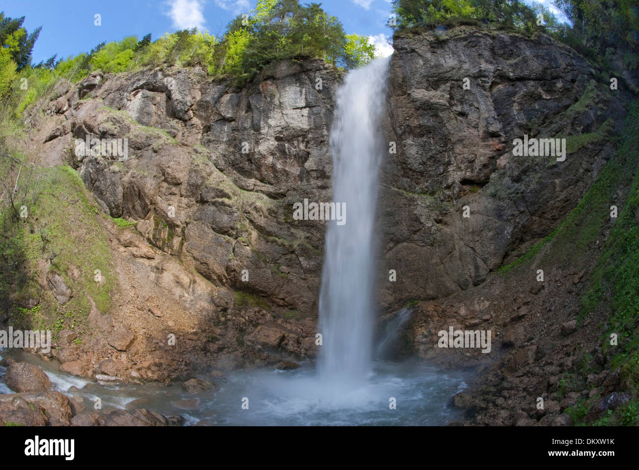 Schweiz Europa Fluss Fluss Bach Körper von Wasser Wasser Wasser Wasserfall Kanton Appenzell Innerroden Leuenfall Weissbad Stockfoto